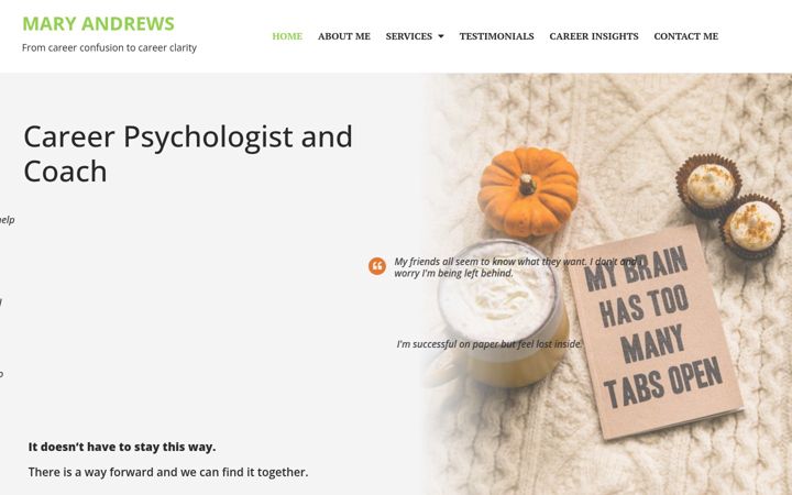 Screenshot of maryandrews.co.uk