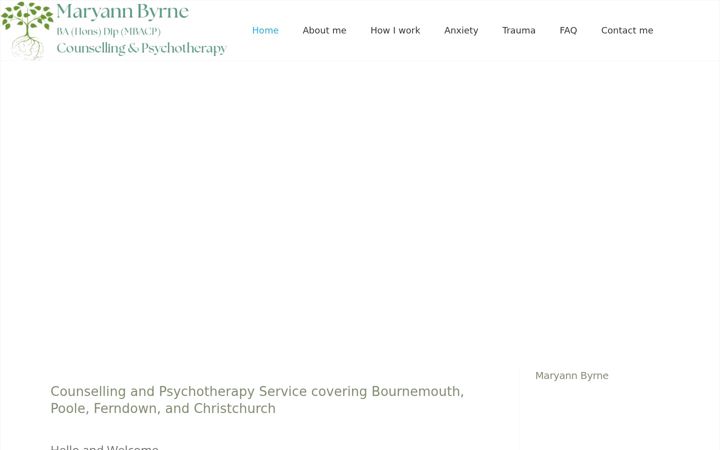 Screenshot of maryanncounselling.co.uk