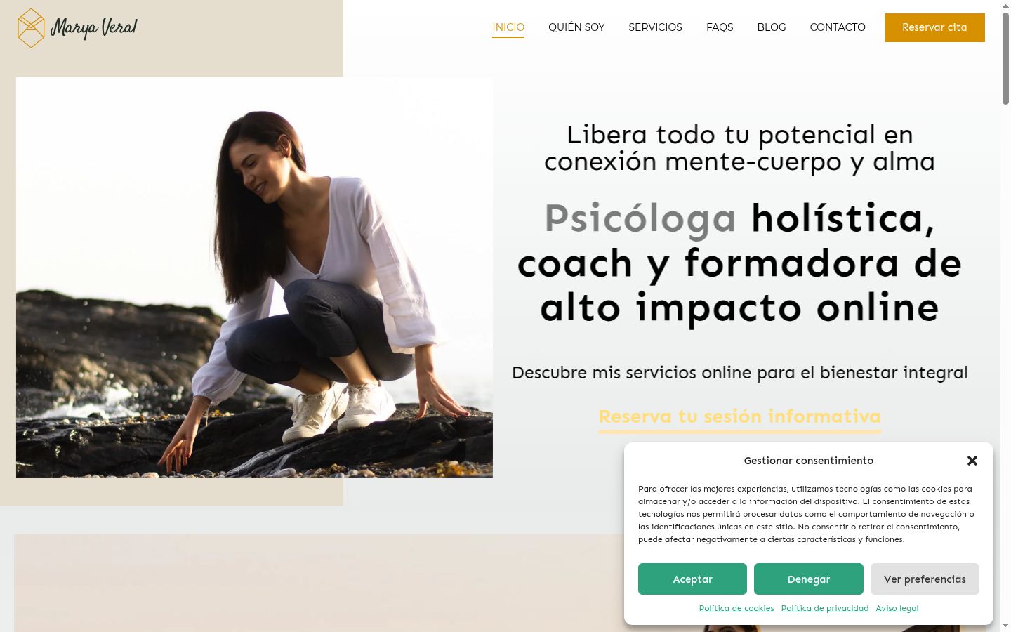 Screenshot del banner di consenso mostrato prima di qualsiasi interazione