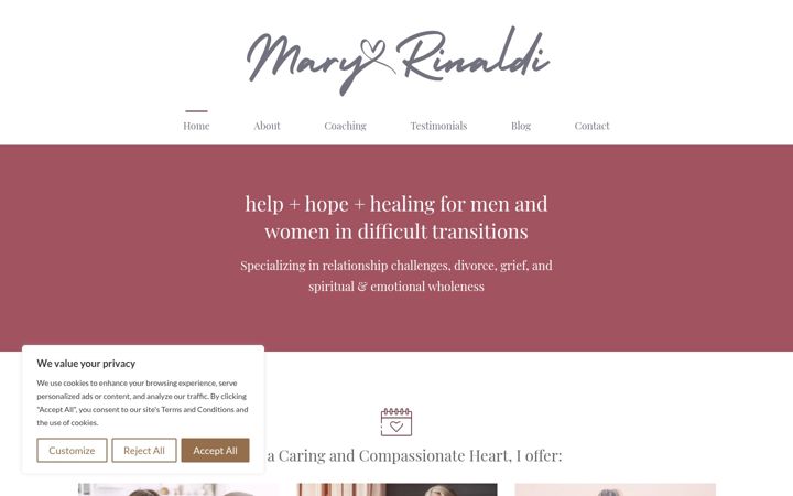 Screenshot of maryarinaldi.com