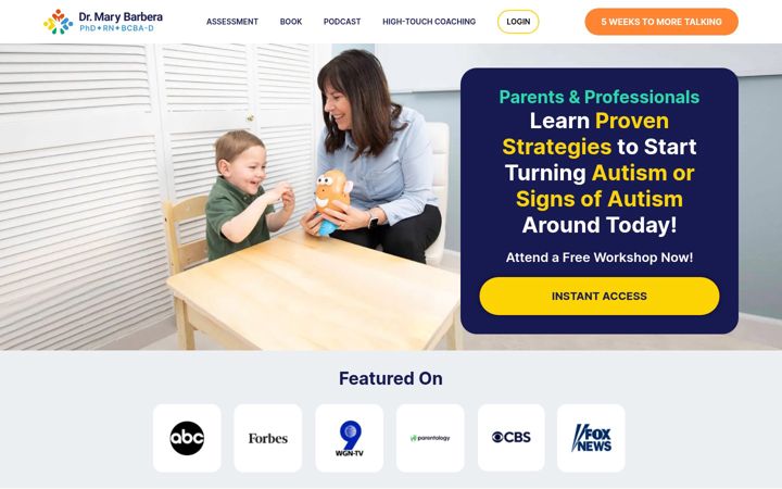 Screenshot of marybarbera.com