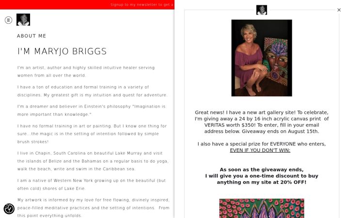 Screenshot of maryjobriggsart.com