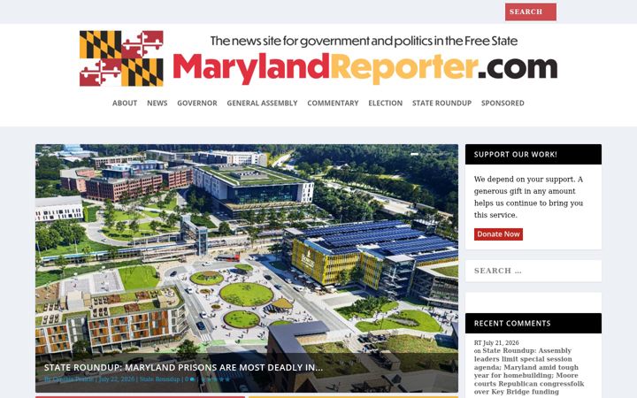 Snimka zaslona za marylandreporter.com