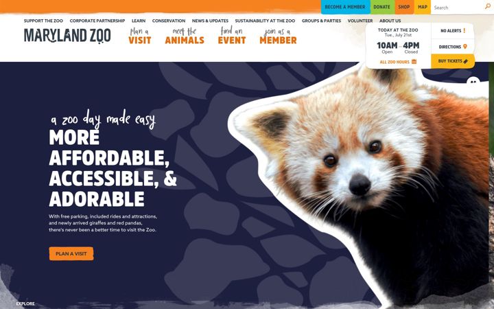 Screenshot of marylandzoo.org