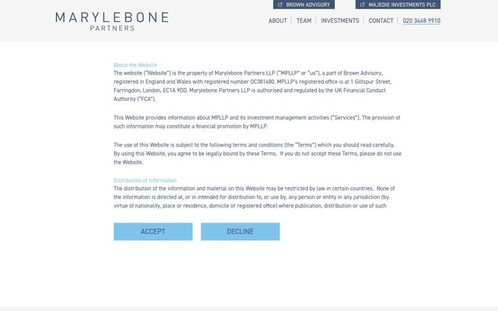 Screenshot of marylebonepartners.com