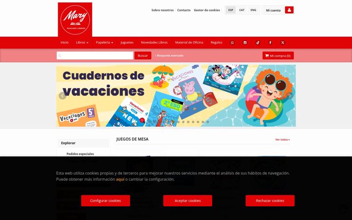 Screenshot of marylibreriapapeleria.com