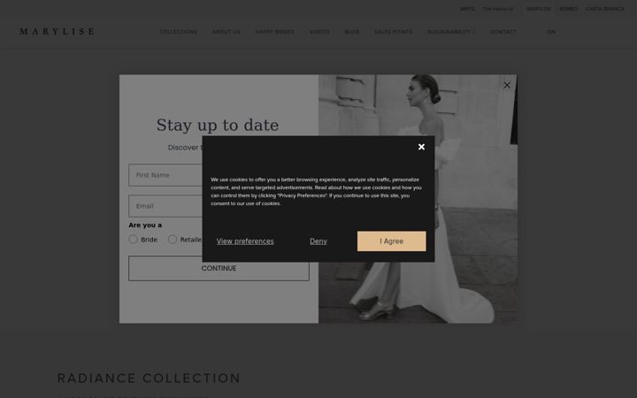 Screenshot of marylisebridal.com