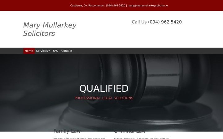 Screenshot of marymullarkeysolicitors.com