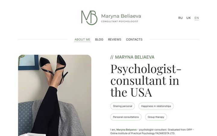 Screenshot of maryna-beliaeva.com