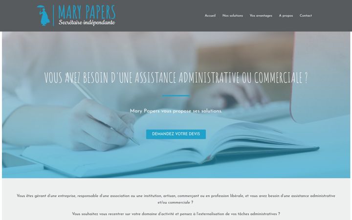 Screenshot of marypapers.com