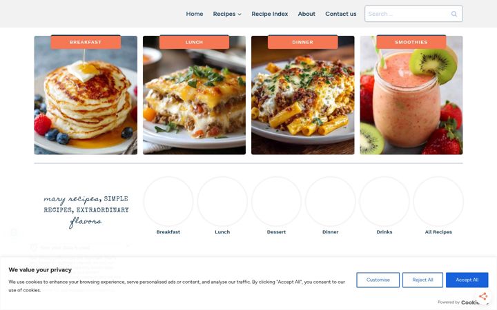 Screenshot of maryrecipes.com