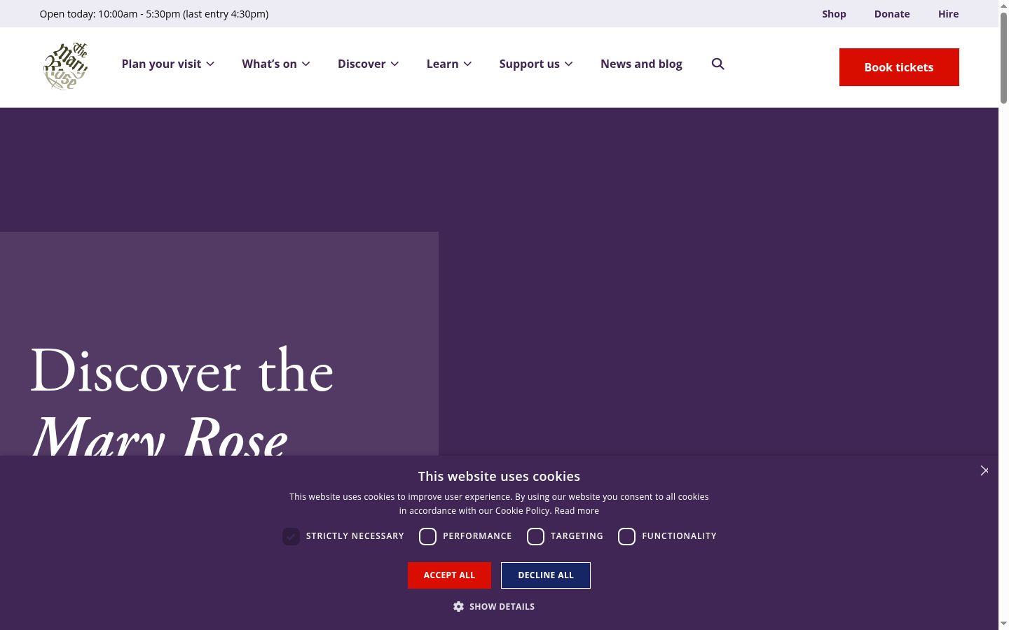 Screenshot of the consent banner shown before any interaction