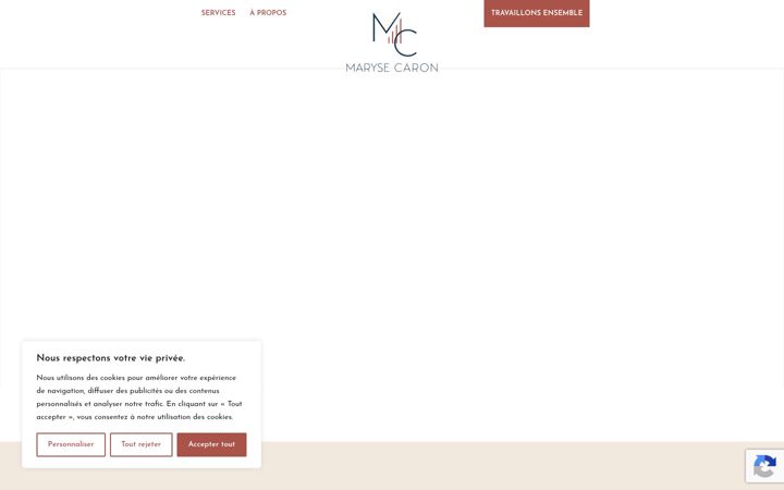 Screenshot of marysecaroncoaching.com