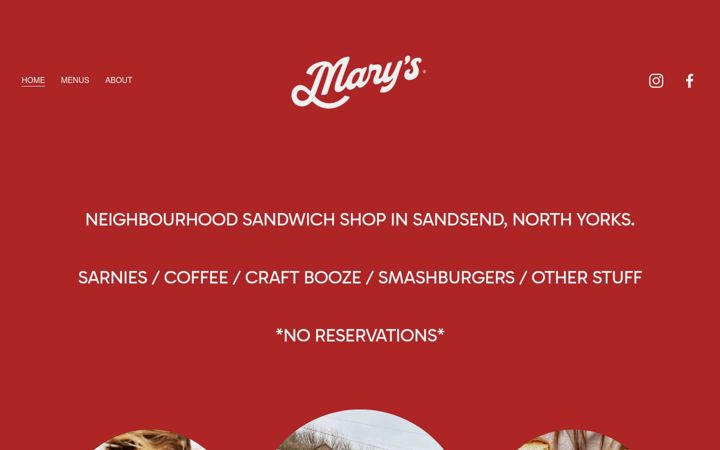 Screenshot of maryssandwichshop.co.uk