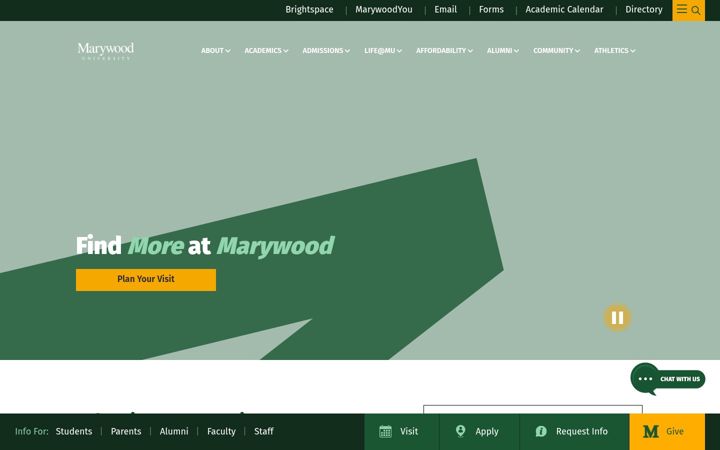Screenshot of marywood.edu