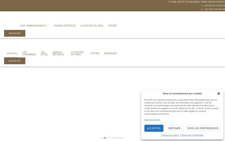 Screenshot of mas-des-cigales.fr