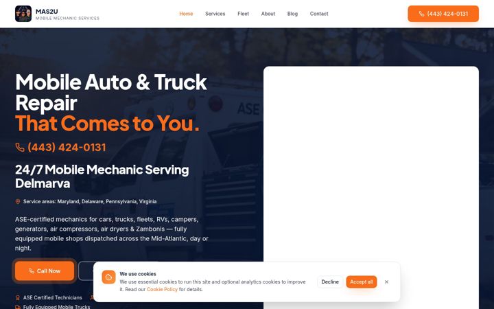 Screenshot of mas2u.com