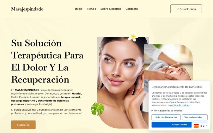 Screenshot of masajespindado.com