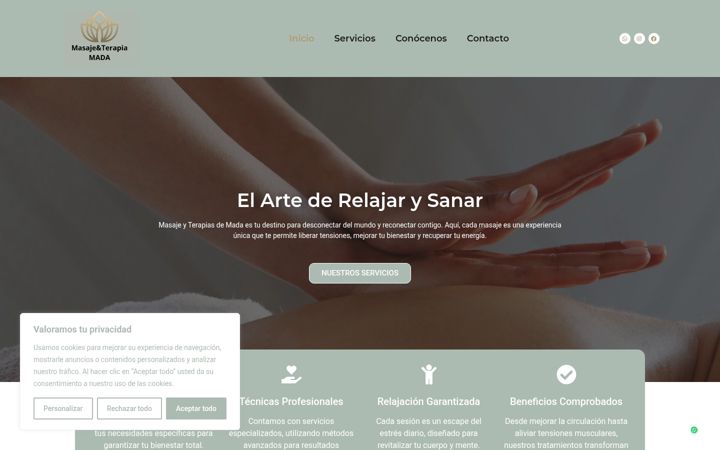 Screenshot of masajeyterapiasmada.com