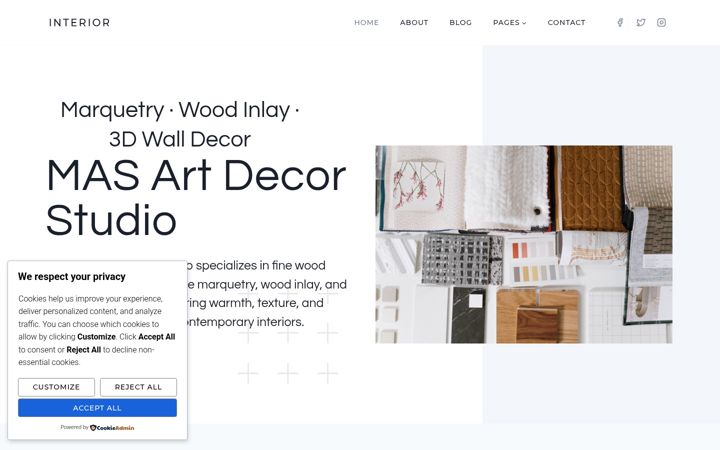 Screenshot of masartdecor.com