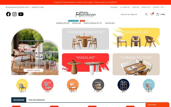 Screenshot of masasandalyen.com