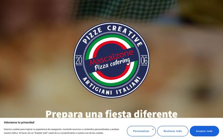 Screenshot of mascalzonepizzacatering.com