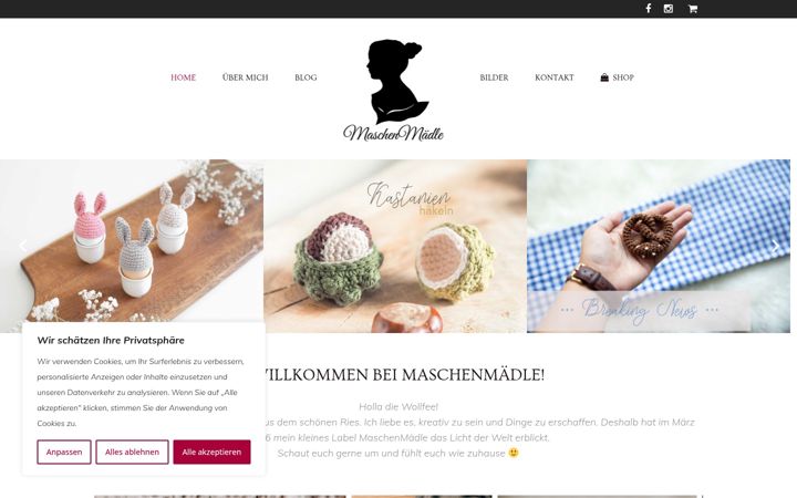 Screenshot of maschenmaedle.com