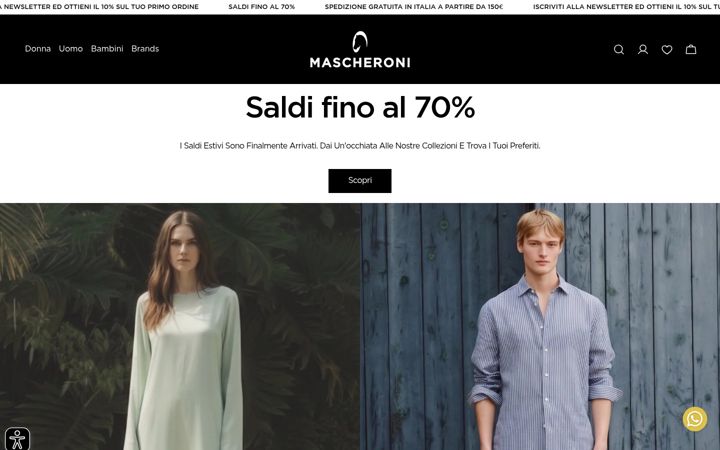 Screenshot of mascheronistore.com