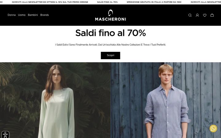 Screenshot of mascheronistore.it