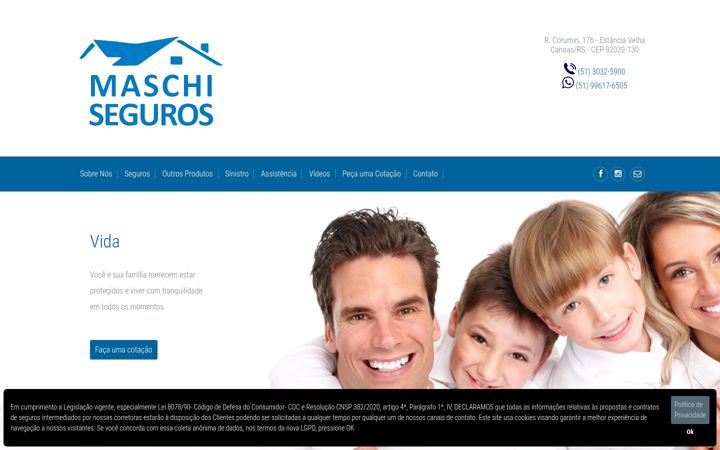 Screenshot of maschiseguros.com.br