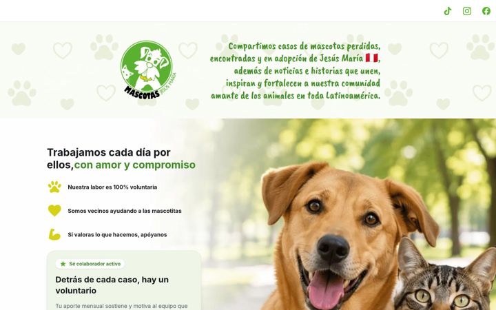 Screenshot of mascotasjesusmaria.com