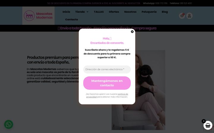 Screenshot of mascotasmodernas.com