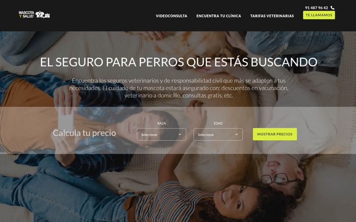 Screenshot of mascotaysalud.com