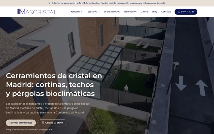 Screenshot of mascristal.com