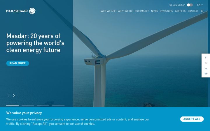 Screenshot of masdar.ae