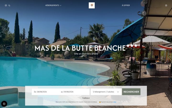 Screenshot of masdelabutteblanche.com