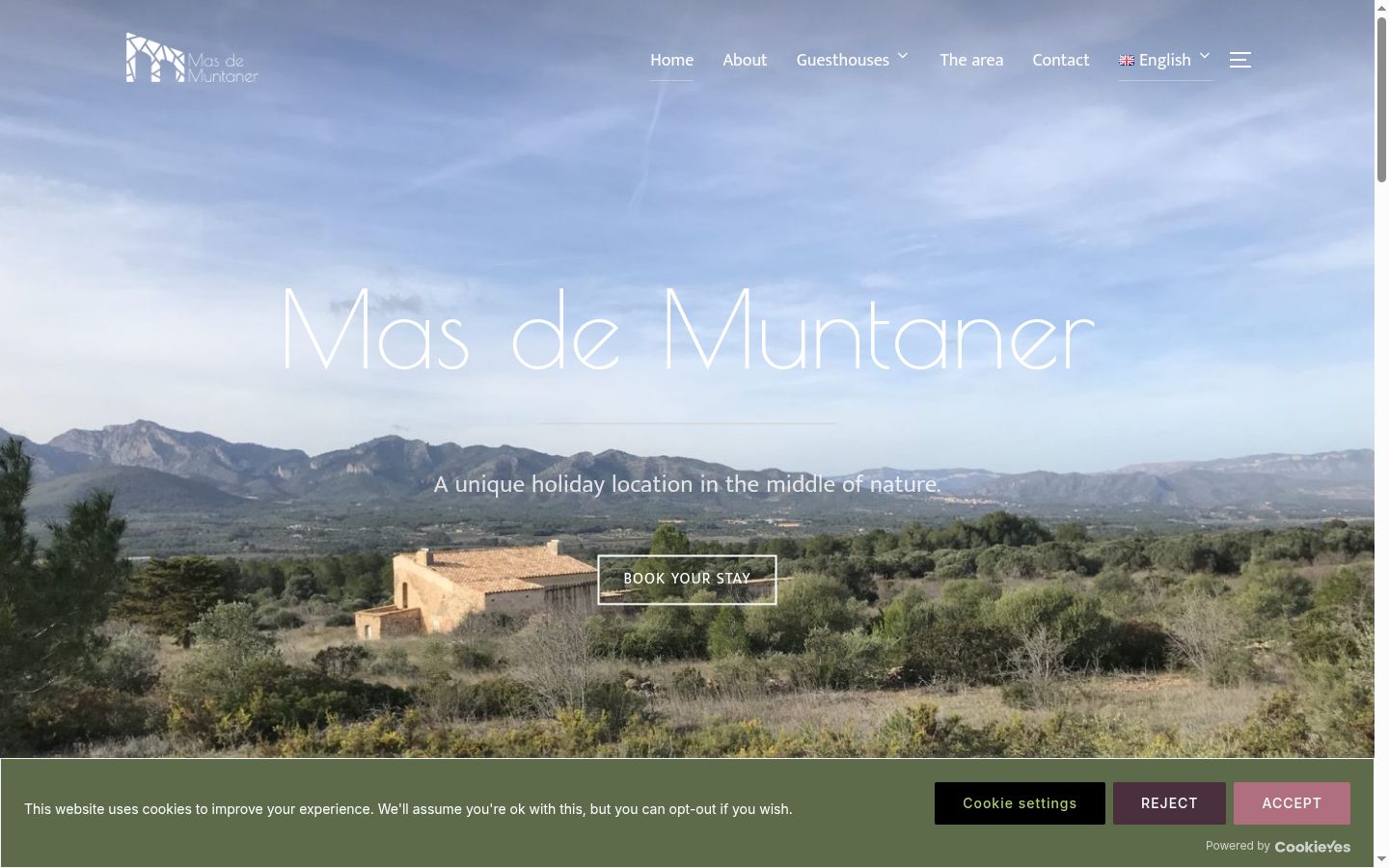 Captura de pantalla del banner de consentimiento mostrado antes de cualquier interacción