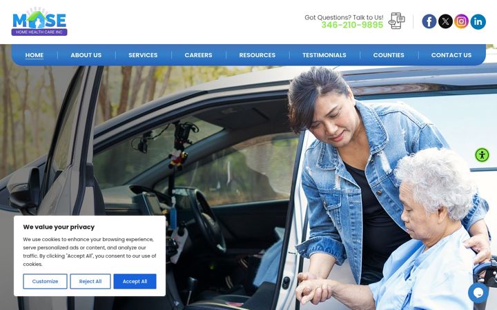 Screenshot of masehomehealthcare.com