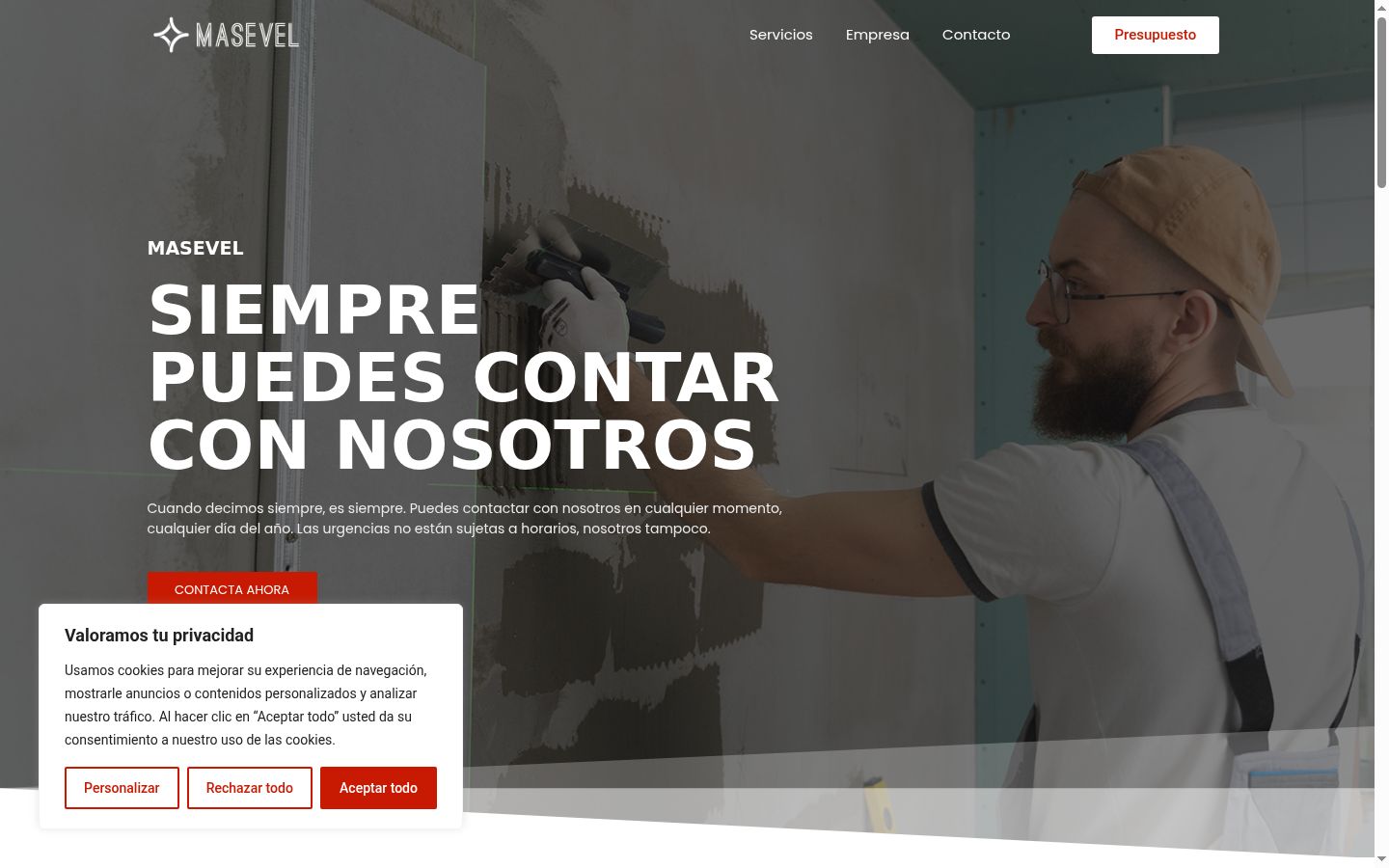 Screenshot del banner di consenso mostrato prima di qualsiasi interazione