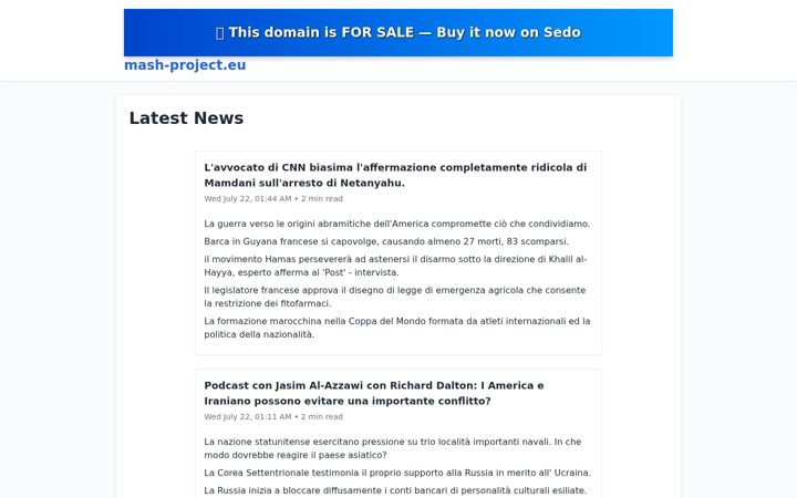 Screenshot of mash-project.eu