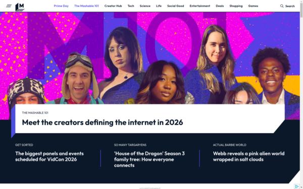 Screenshot of mashable.com