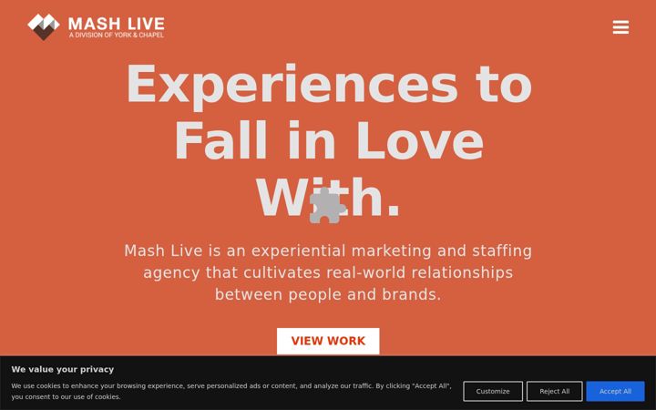 Screenshot of mashlive.com