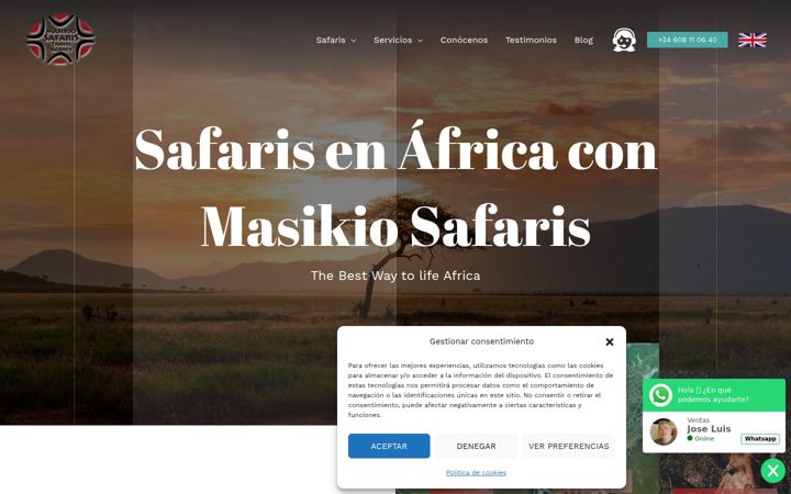 Screenshot of masikiosafaris.com