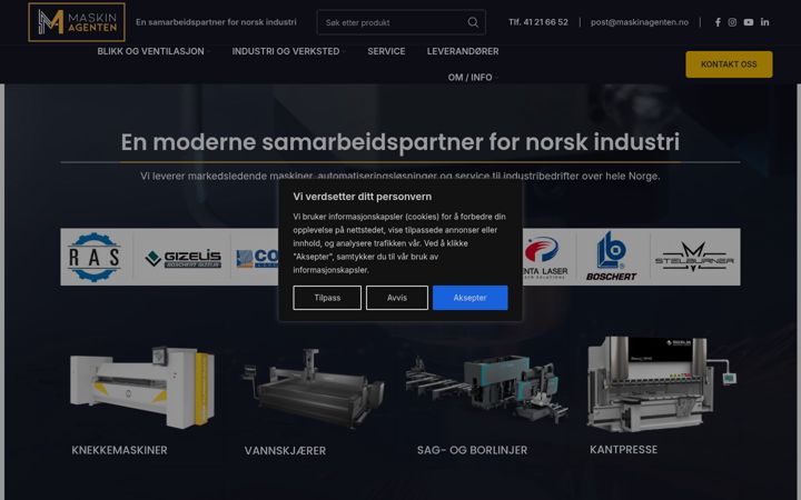Screenshot of maskinagenten.no
