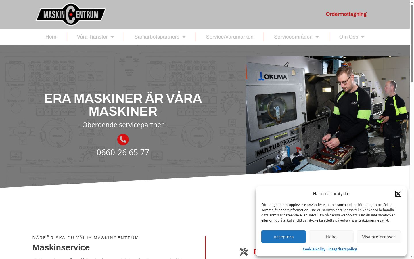 Screenshot of the consent banner shown before any interaction