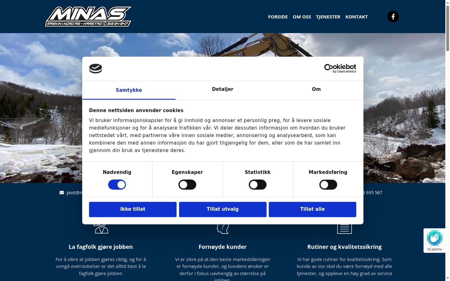 Screenshot des Einwilligungsbanners vor jeglicher Interaktion