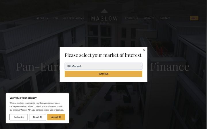 Screenshot of maslowcapital.com
