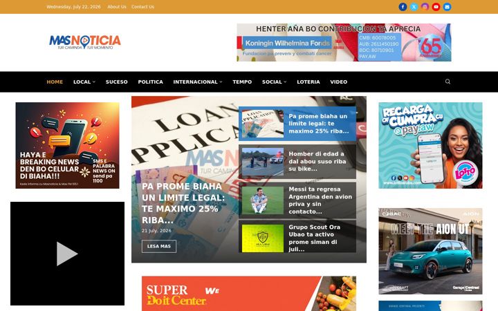 Screenshot of masnoticia.com