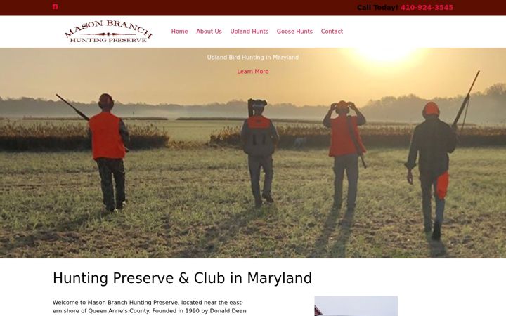 Screenshot of masonbranchhuntingpreserve.com
