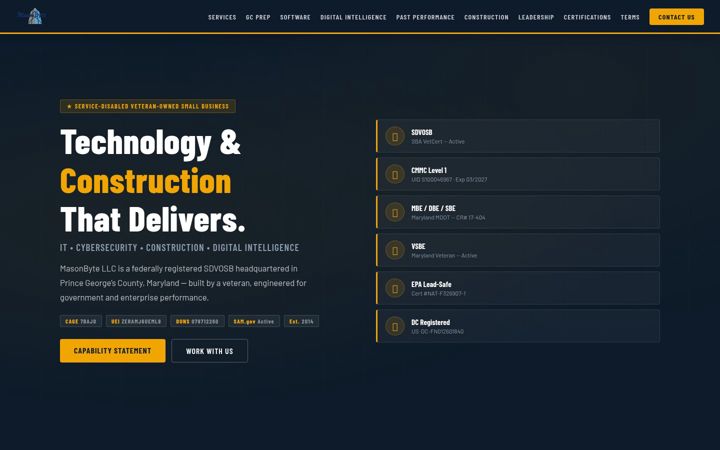 Screenshot of masonbyte.com